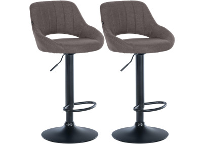 Set di 2 sgabelli da bar in tessuto Milet B grigio scuro