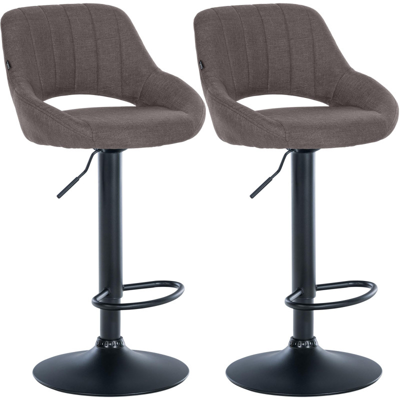 Set di 2 sgabelli da bar in tessuto Milet B grigio scuro