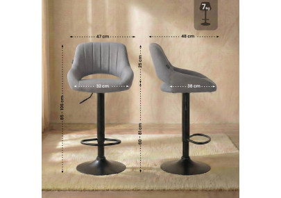2er Set Barhocker Milet Stoff B