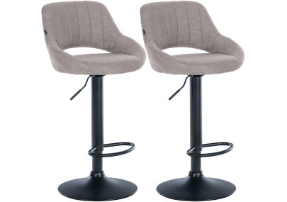 Ensemble de 2 tabourets de bar Milet en tissu B gris