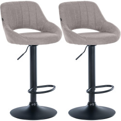 Set di 2 sgabelli da bar in tessuto Milet B grigio