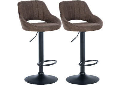 Set di 2 sgabelli da bar in tessuto Milet B marrone