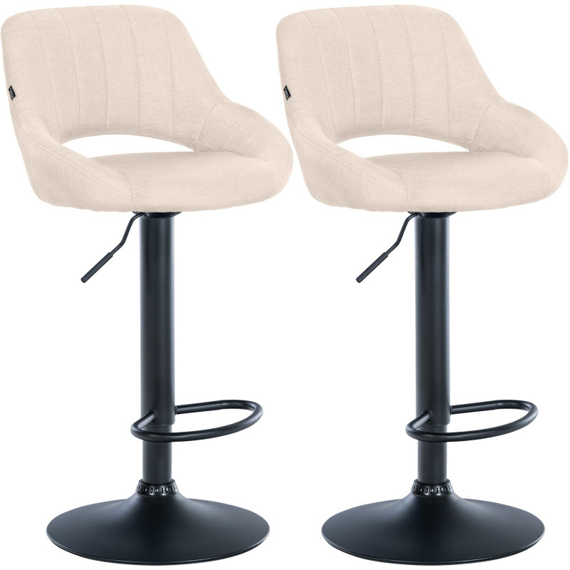Set di 2 sgabelli da bar in tessuto Milet B crema