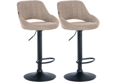 Ensemble de 2 tabourets de bar Milet en tissu B taupe