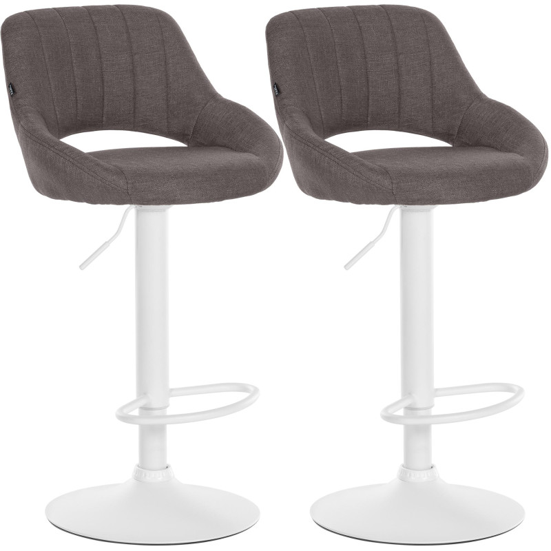 Set di 2 sgabelli da bar in tessuto Milet W grigio scuro