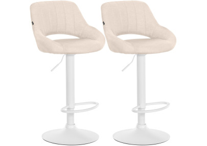 Conjunto de 2 banquetas de bar Milet em tecido creme