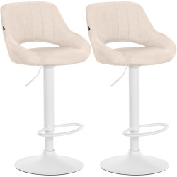 Set di 2 sgabelli da bar in tessuto Milet W crema