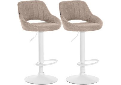 Ensemble de 2 tabourets de bar Milet en tissu W taupe
