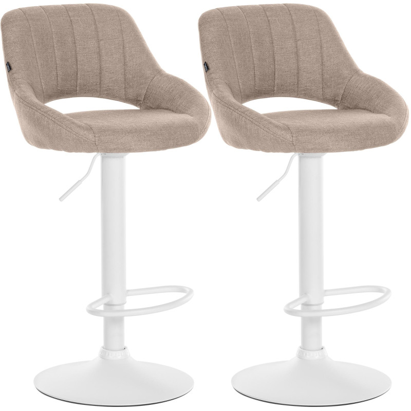 Ensemble de 2 tabourets de bar Milet en tissu W taupe