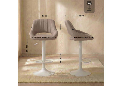 2er Set Barhocker Milet Stoff W