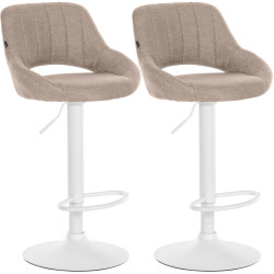 Conjunto de 2 banquetas de bar Milet em tecido W taupe