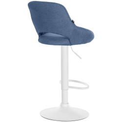 Ensemble de 2 tabourets de bar Milet en tissu W bleu