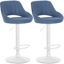 Conjunto de 2 banquetas de bar Milet em tecido azul.