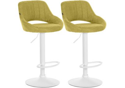 Set di 2 sgabelli da bar in tessuto Milet W verde