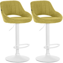 Set di 2 sgabelli da bar in tessuto Milet W verde