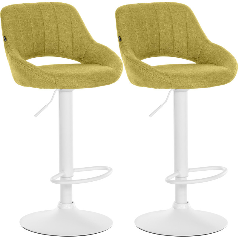 Set di 2 sgabelli da bar in tessuto Milet W verde