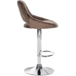 Ensemble de 2 tabourets de bar Milet en velours C brun