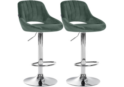 Conjunto de 2 banquetas de bar Milet em veludo verde