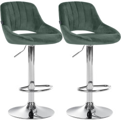 Set di 2 sgabelli da bar Milet velluto C verde