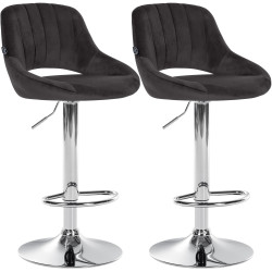 Ensemble de 2 tabourets de bar Milet en velours C noir