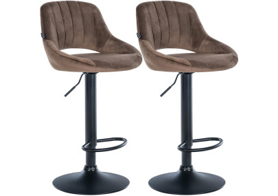 Conjunto de 2 banquetas de bar Milet em veludo marrom