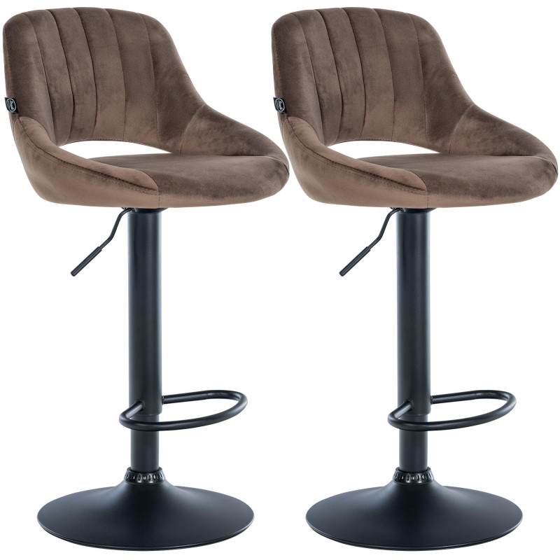Set di 2 sgabelli da bar Milet velluto B marrone