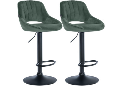 Set di 2 sgabelli da bar Milet velluto B verde