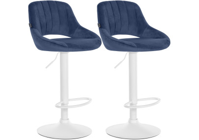 Ensemble de 2 tabourets de bar Milet en velours W bleu