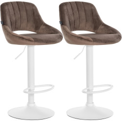 Set di 2 sgabelli da bar Milet velluto W marrone