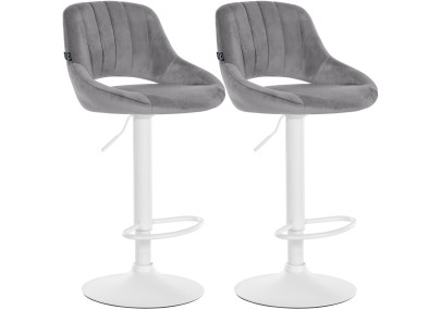 Set di 2 sgabelli da bar Milet velluto W grigio scuro