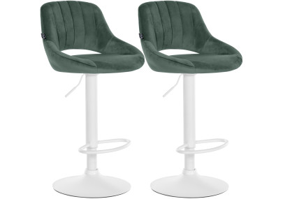 Conjunto de 2 banquetas de bar Milet em veludo verde