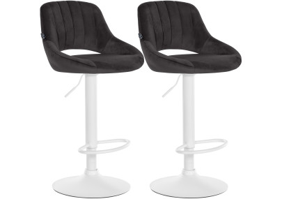 Ensemble de 2 tabourets de bar Milet en velours W noir