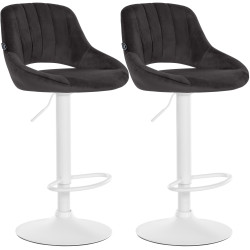 Ensemble de 2 tabourets de bar Milet en velours W noir