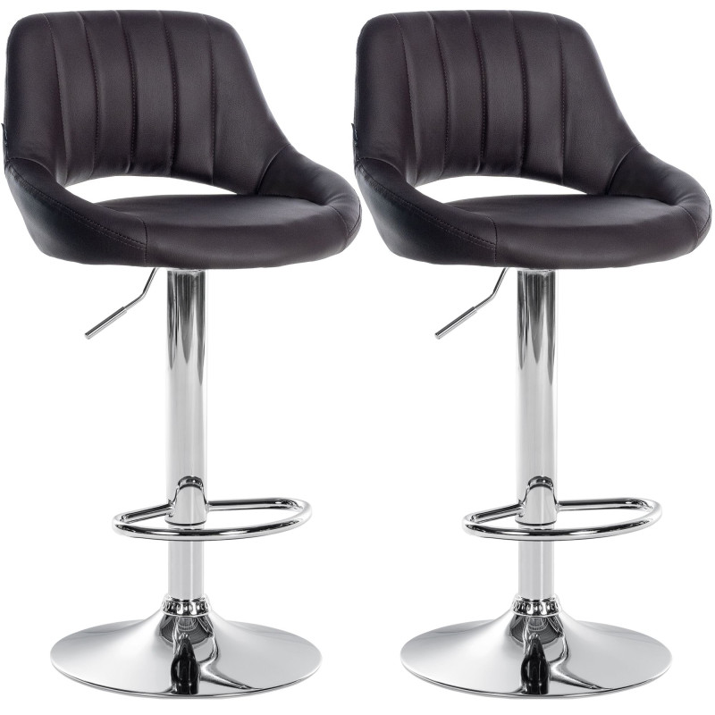 Set di 2 sgabelli da bar Milet, similpelle, marrone