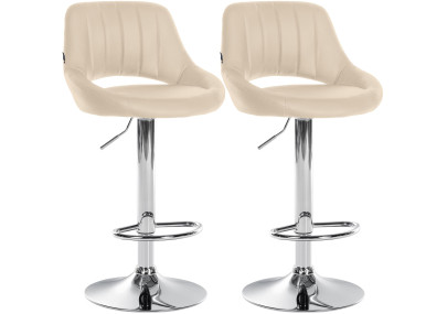 Set di 2 sgabelli da bar Milet in similpelle, crema