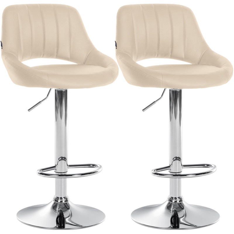 Set di 2 sgabelli da bar Milet in similpelle, crema