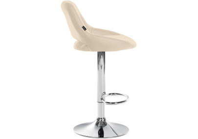 Conjunto de 2 banquetas de bar Milet em couro sintético, cor creme.