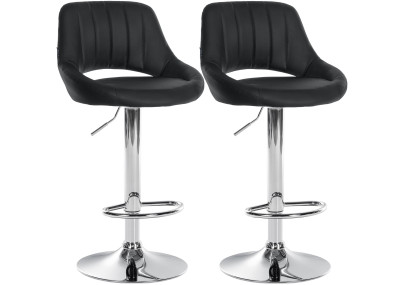 Set di 2 sgabelli da bar Milet in similpelle C nero