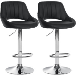 Set di 2 sgabelli da bar Milet in similpelle C nero