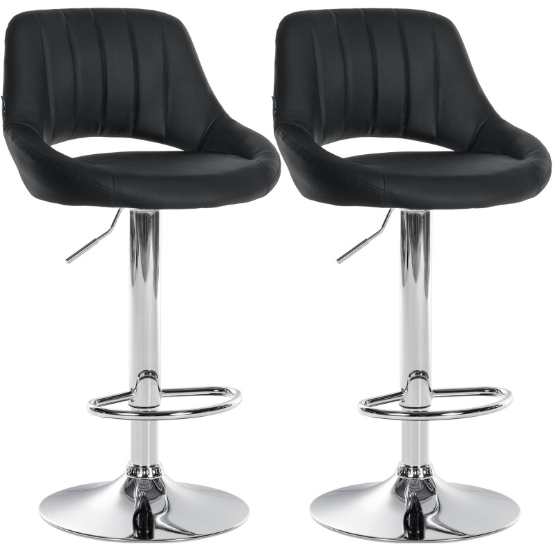 Set di 2 sgabelli da bar Milet in similpelle C nero