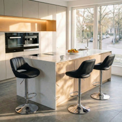 Set di 2 sgabelli da bar Milet in similpelle C nero