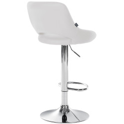 Juego de 2 Taburetes de bar Milet en polipiel Blanco,Metal cromado