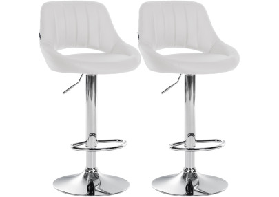 Set di 2 sgabelli da bar Milet in similpelle C bianco
