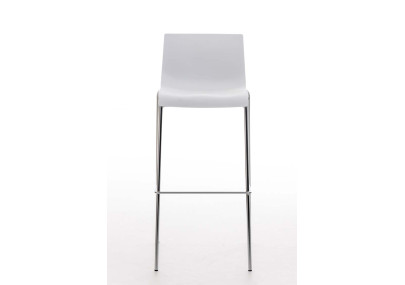 Tabouret de bar chromé Hoover avec cadre blanc à 4 pieds