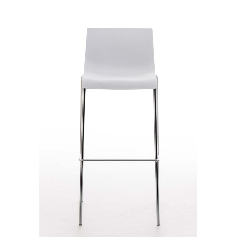 Sgabello design Hoover in polipropilene bianco,cromo