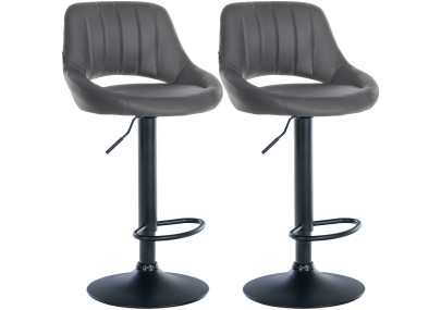 Set di 2 sgabelli da bar Milet, similpelle, grigio B