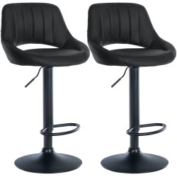 Set di 2 sgabelli da bar Milet, similpelle, nero