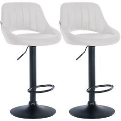 Set di 2 sgabelli da bar Milet, similpelle, bianco