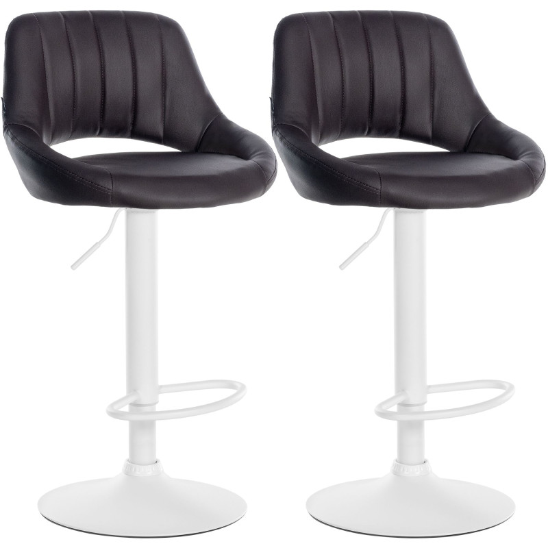 Set di 2 sgabelli da bar Milet, similpelle, marrone