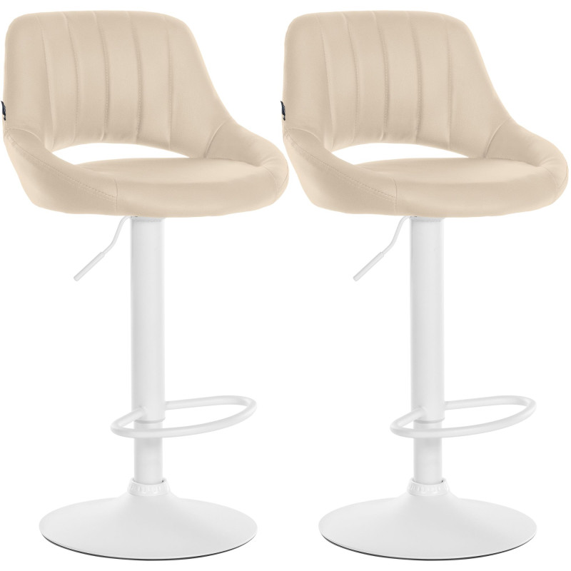 Set di 2 sgabelli da bar Milet, similpelle, crema